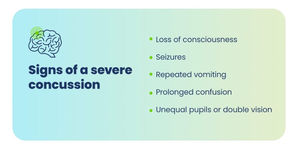 signs of a severe concussion